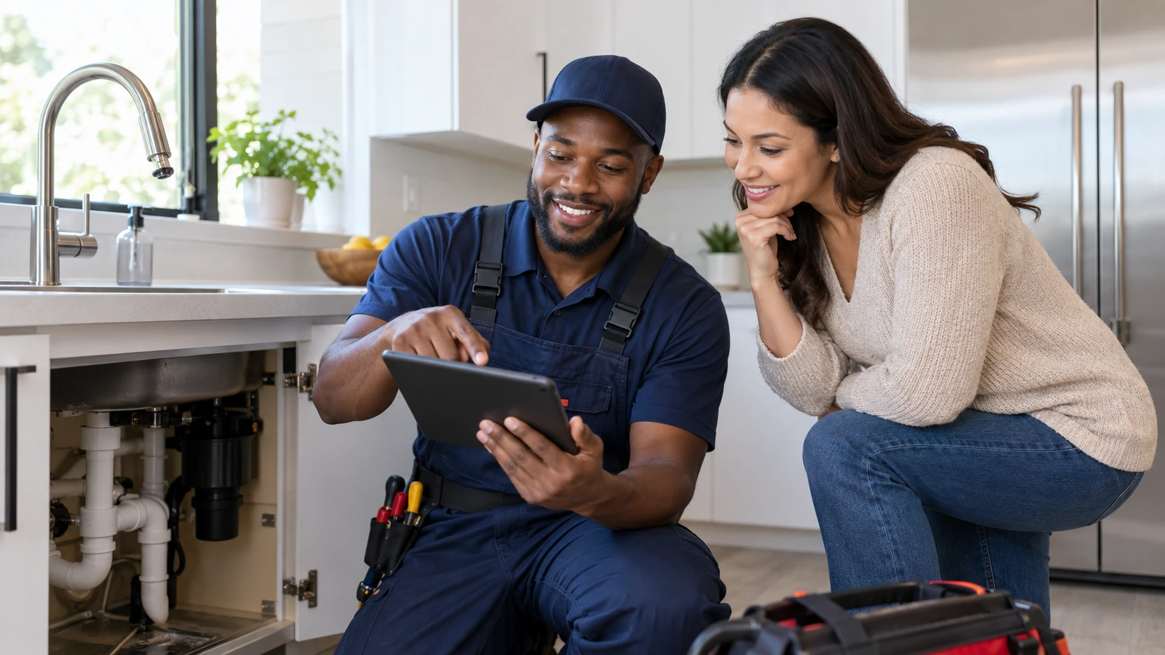 Quote plumbing work while you inspect it.