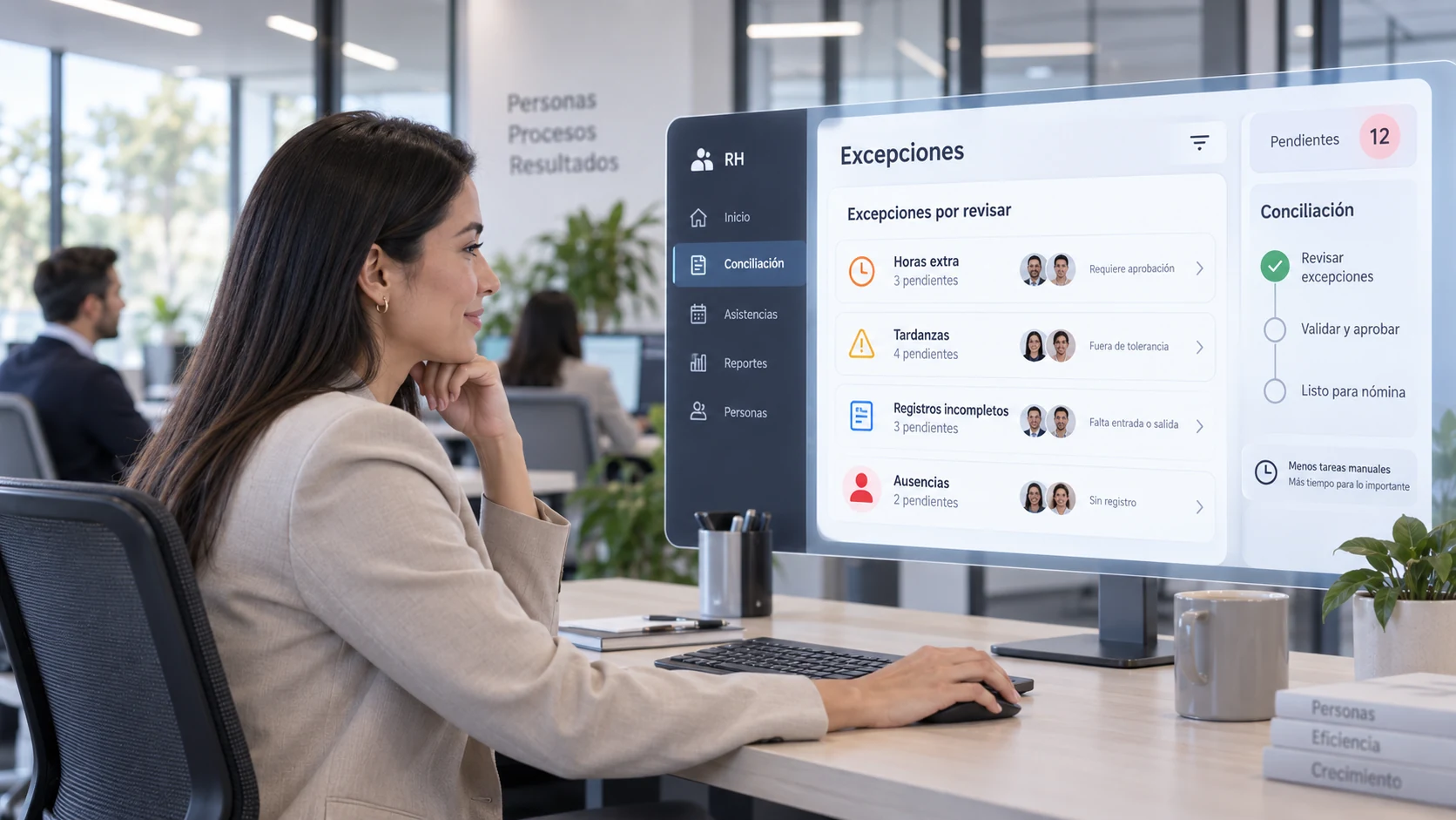 Panel de incidencias y excepciones para recursos humanos